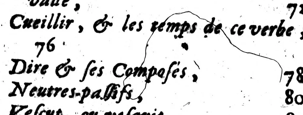 An illustration from Remarques et decisions de l'Académie Françoise [microforme], 1698, leaf 11