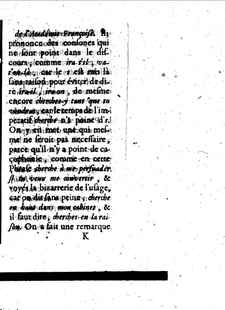 An illustration from Remarques et decisions de l'Académie Françoise [microforme], 1698, leaf 127
