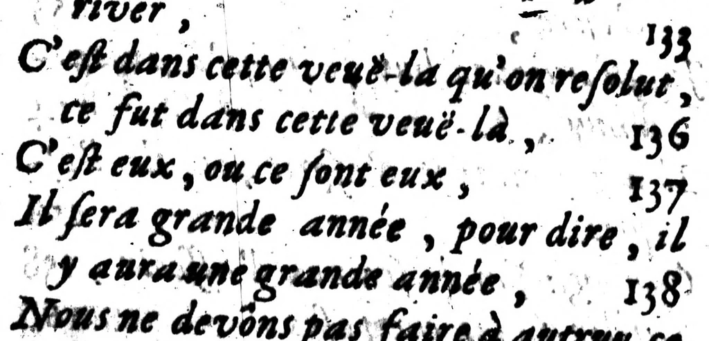 An illustration from Remarques et decisions de l'Académie Françoise [microforme], 1698, leaf 13