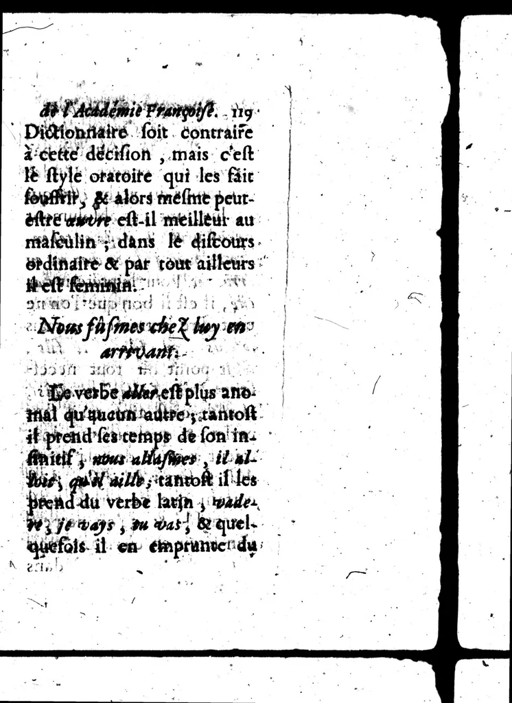 An illustration from Remarques et decisions de l'Académie Françoise [microforme], 1698, leaf 133