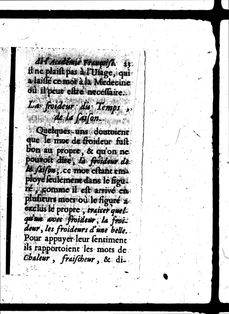 An illustration from Remarques et decisions de l'Académie Françoise [microforme], 1698, leaf 37