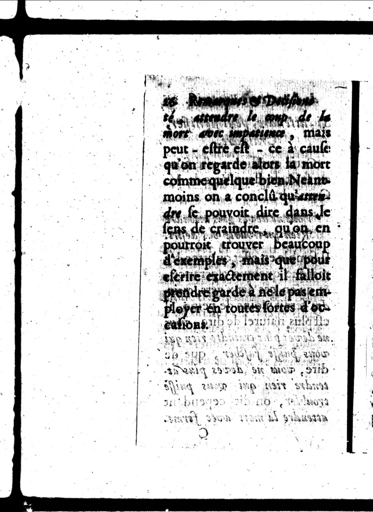 An illustration from Remarques et decisions de l'Académie Françoise [microforme], 1698, leaf 40