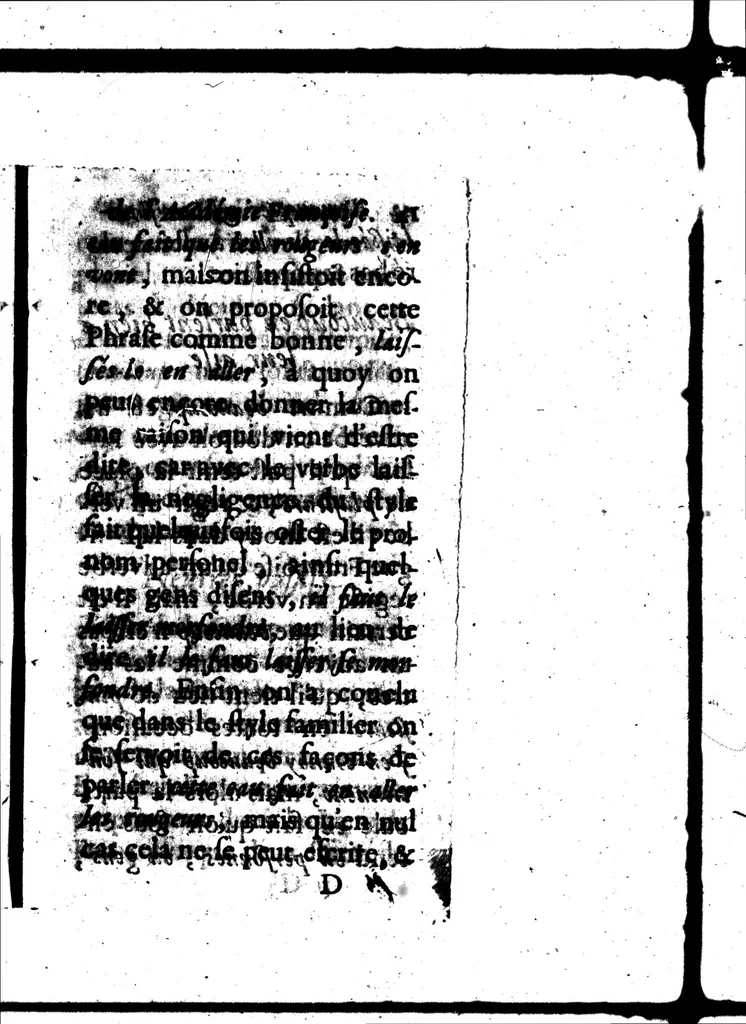 An illustration from Remarques et decisions de l'Académie Françoise [microforme], 1698, leaf 55