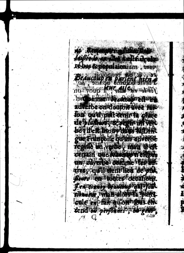 An illustration from Remarques et decisions de l'Académie Françoise [microforme], 1698, leaf 56