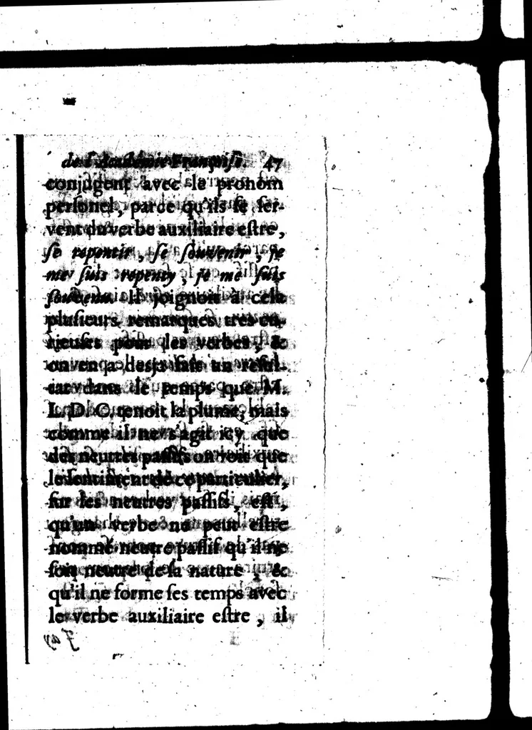 An illustration from Remarques et decisions de l'Académie Françoise [microforme], 1698, leaf 61