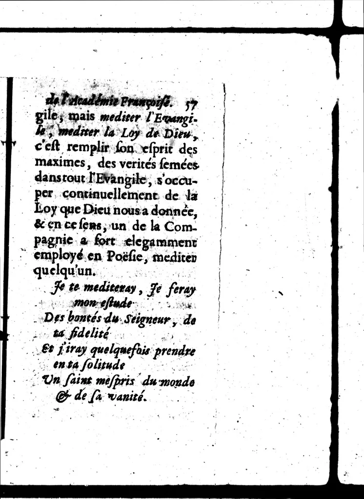 An illustration from Remarques et decisions de l'Académie Françoise [microforme], 1698, leaf 71