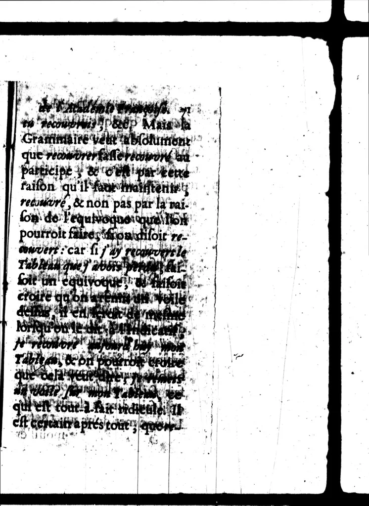 An illustration from Remarques et decisions de l'Académie Françoise [microforme], 1698, leaf 85