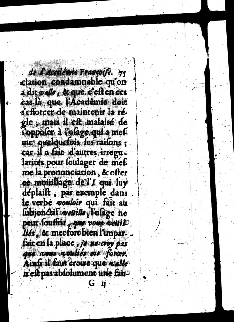 An illustration from Remarques et decisions de l'Académie Françoise [microforme], 1698, leaf 89