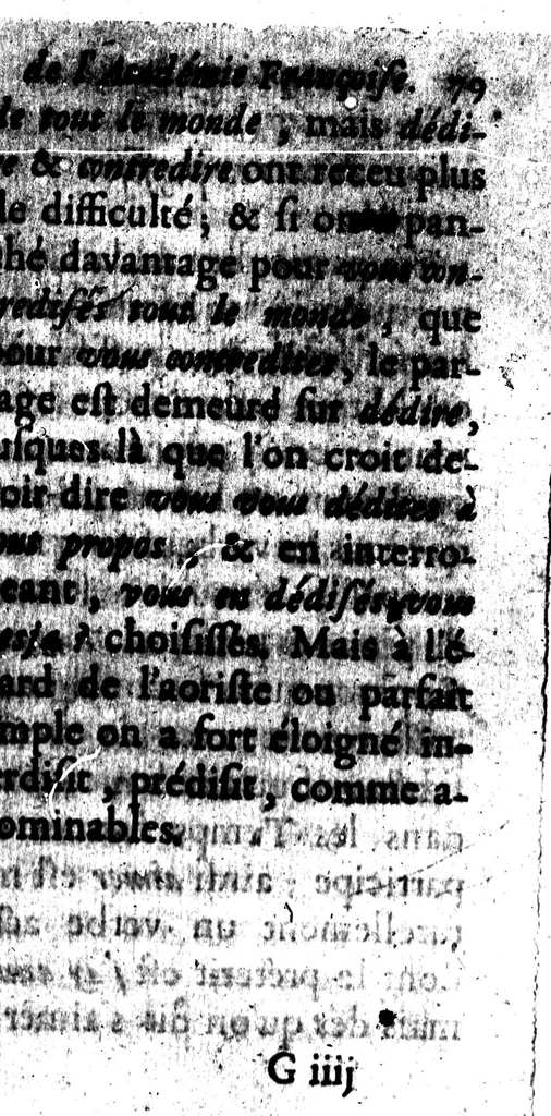 An illustration from Remarques et decisions de l'Académie Françoise [microforme], 1698, leaf 93