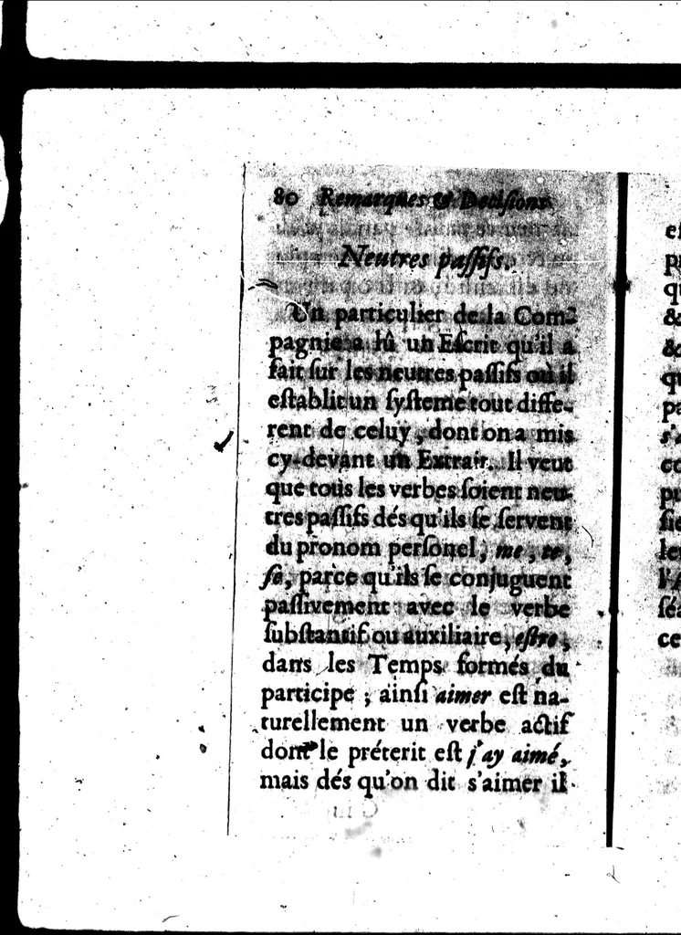 An illustration from Remarques et decisions de l'Académie Françoise [microforme], 1698, leaf 94