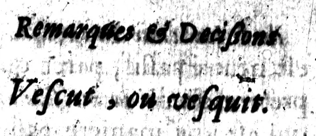 An illustration from Remarques et decisions de l'Académie Françoise [microforme], 1698, leaf 96