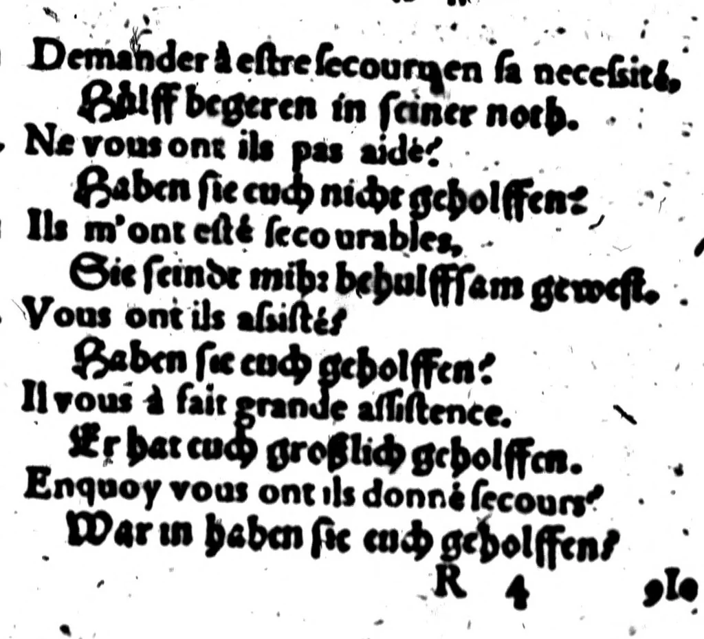 An illustration from Synonymes. C'est à dire plusieurs propos, porpres tant en escrivant qu'en parlant, tirez quasi tous à un mesme sens pour monstrer la richesse de la langue françoise [microforme], 1569, leaf 255