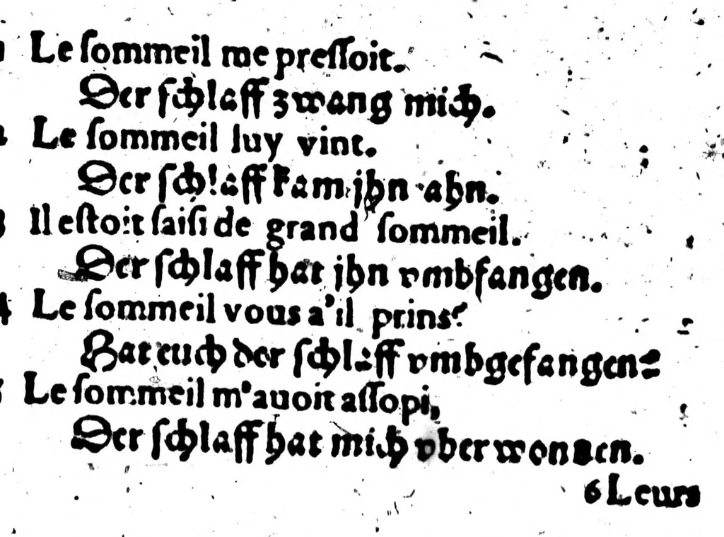 An illustration from Synonymes. C'est à dire plusieurs propos, porpres tant en escrivant qu'en parlant, tirez quasi tous à un mesme sens pour monstrer la richesse de la langue françoise [microforme], 1569, leaf 259