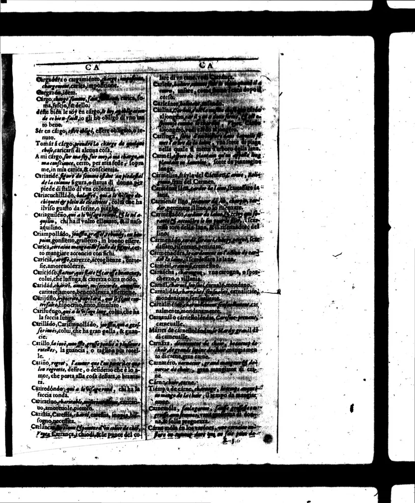 An illustration from Tesoro de las tres lenguas, francesa, italiana y española [microforme] = Thresor des trois langues, francoise, italiene, espagnolle : auquel est continue l'explication de toutes les trois respectivement l'une par l'autre : divisé en deux parties ..., 1609, leaf 135