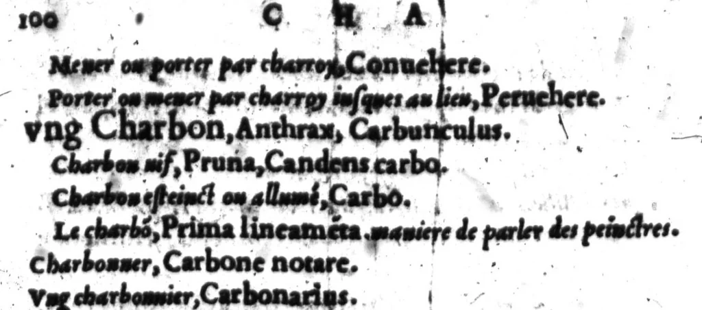 An illustration from Dictionnaire francois-latin, autrement dict, Les mots francois avec les manieres duser dideux, tournez en latin [microforme], 1549, leaf 100