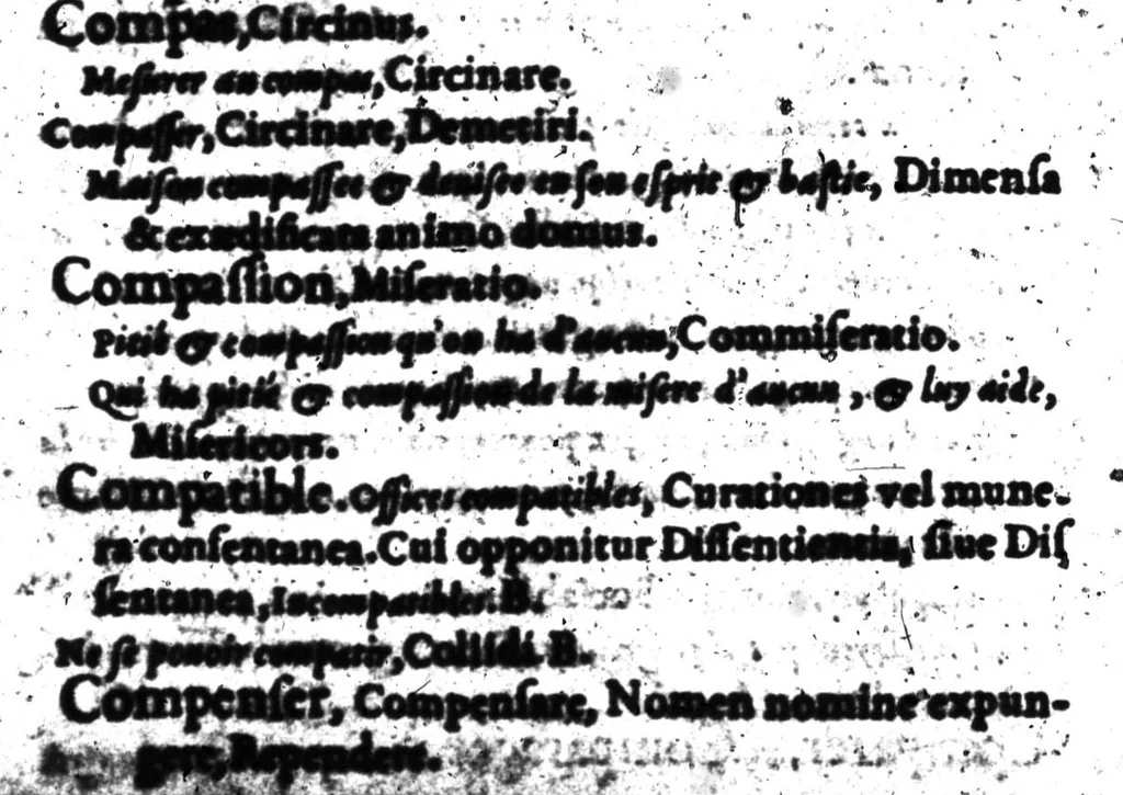 An illustration from Dictionnaire francois-latin, autrement dict, Les mots francois avec les manieres duser dideux, tournez en latin [microforme], 1549, leaf 120