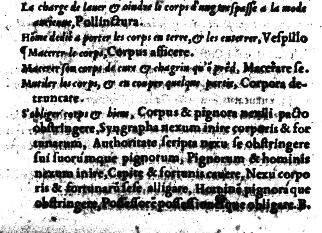 An illustration from Dictionnaire francois-latin, autrement dict, Les mots francois avec les manieres duser dideux, tournez en latin [microforme], 1549, leaf 138