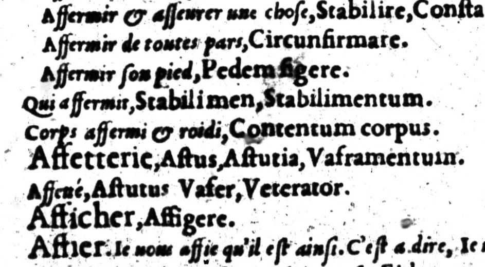 An illustration from Dictionnaire francois-latin, autrement dict, Les mots francois avec les manieres duser dideux, tournez en latin [microforme], 1549, leaf 20