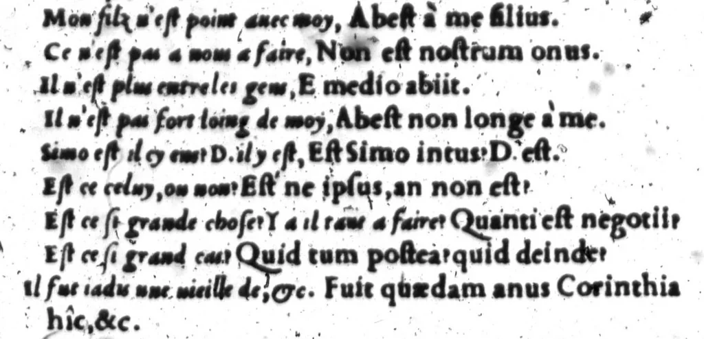 An illustration from Dictionnaire francois-latin, autrement dict, Les mots francois avec les manieres duser dideux, tournez en latin [microforme], 1549, leaf 248