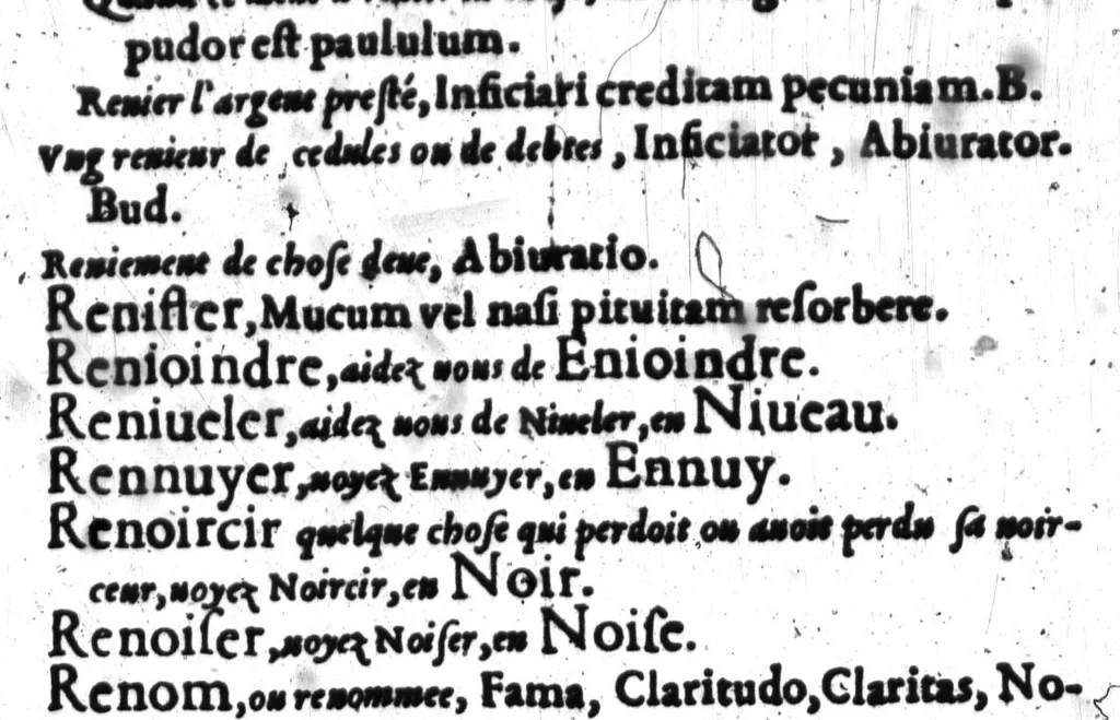 An illustration from Dictionnaire francois-latin, autrement dict, Les mots francois avec les manieres duser dideux, tournez en latin [microforme], 1549, leaf 540