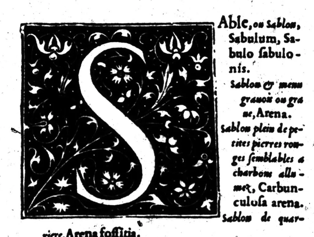 An illustration from Dictionnaire francois-latin, autrement dict, Les mots francois avec les manieres duser dideux, tournez en latin [microforme], 1549, leaf 560