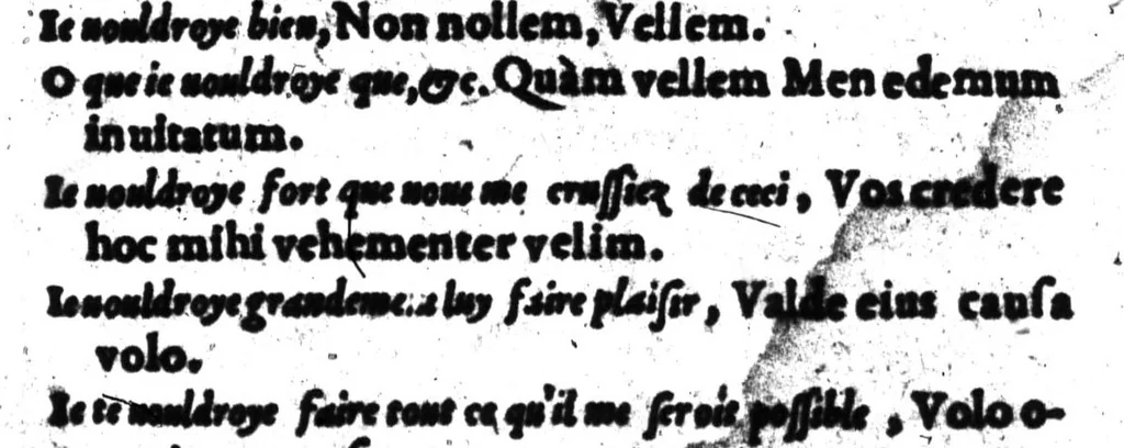An illustration from Dictionnaire francois-latin, autrement dict, Les mots francois avec les manieres duser dideux, tournez en latin [microforme], 1549, leaf 658