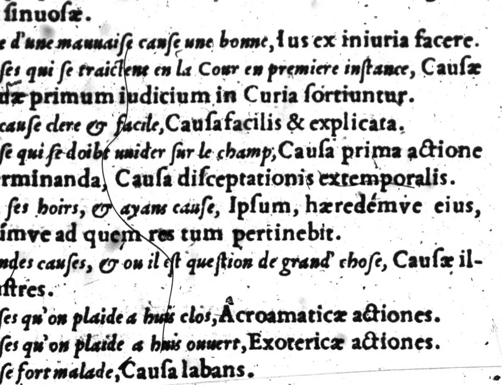 An illustration from Dictionnaire francois-latin, autrement dict, Les mots francois avec les manieres duser dideux, tournez en latin [microforme], 1549, leaf 91