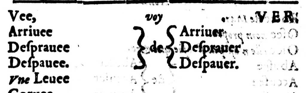 An illustration from Dictionnaire des rimes françoises [microforme], 1587, leaf 146