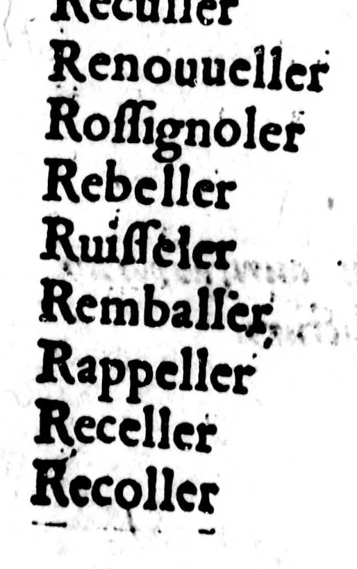 An illustration from Dictionnaire des rimes françoises [microforme], 1587, leaf 322