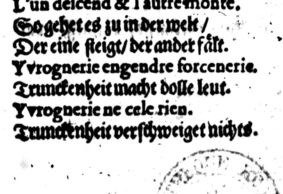 An illustration from Le vrag et parfait guidon de la langue francoise [microforme], 1669, leaf 846