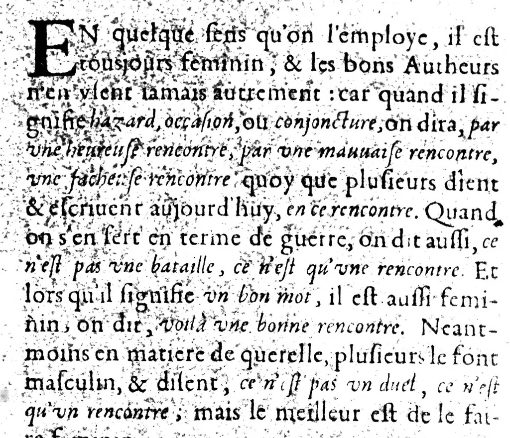 An illustration from Remarques sur la langue françoise utile à ceux qui veulent bien parler et bien éscrire [microforme], 1647, leaf 83