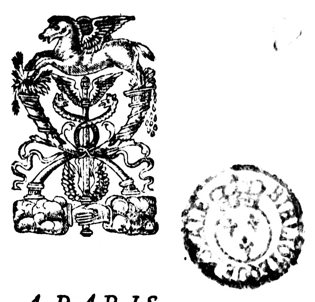 An illustration from Défenses de Louis Meigret touchant son orthographe francoeze ... [microforme], 1550, leaf 1