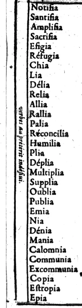 An illustration from Dictionnaire de rimes -- [microforme], 1692, leaf 286
