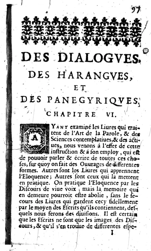 An illustration from La bibliothèque françoise de M. C. Sorel [microforme], 1667, leaf 113
