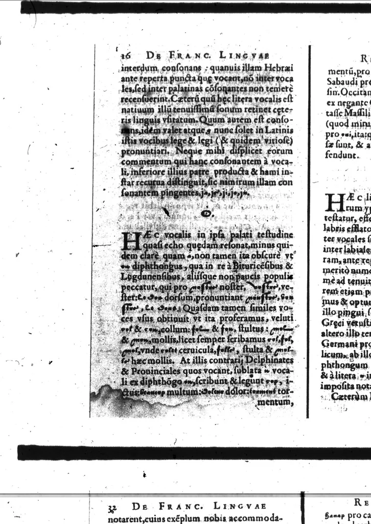 An illustration from De Francicae linguae recta pronuntiatione [microforme], 1584, leaf 16