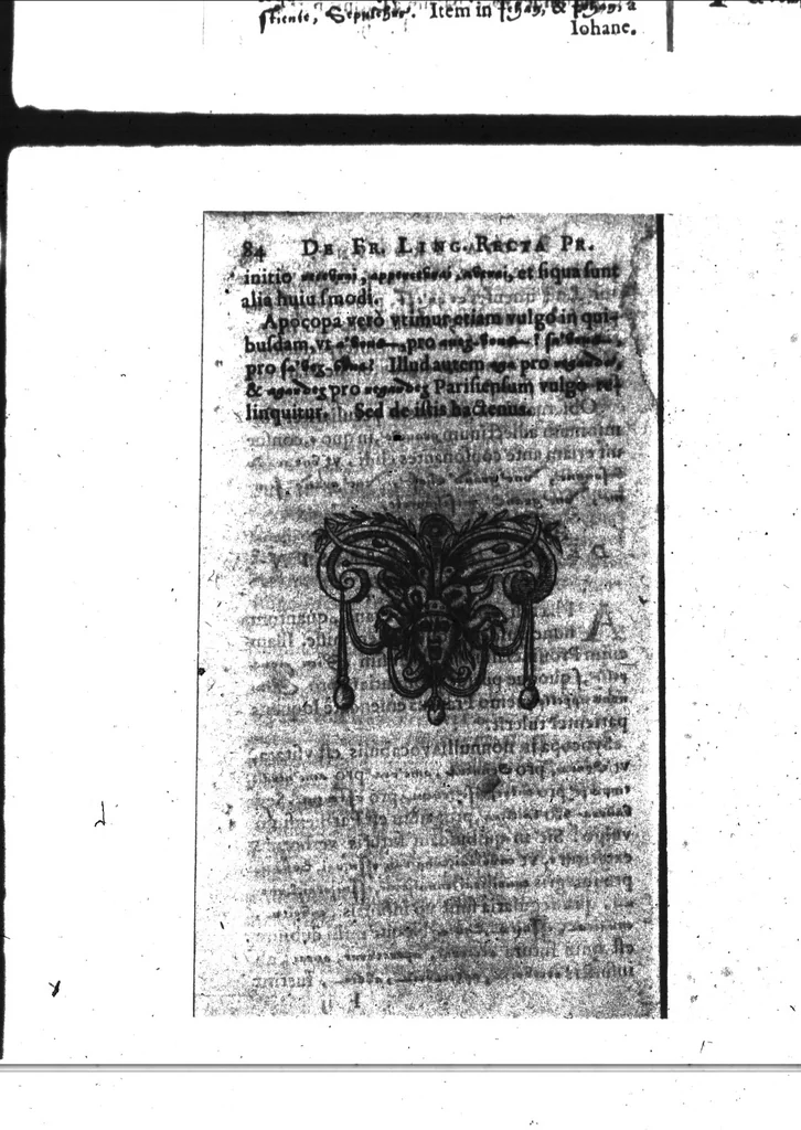 An illustration from De Francicae linguae recta pronuntiatione [microforme], 1584, leaf 84