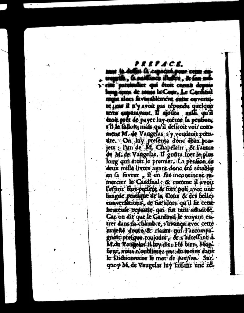 An illustration from Nouvelles remarques de M. de Vaugelas sur la langue françoise [microforme], 1690, leaf 40