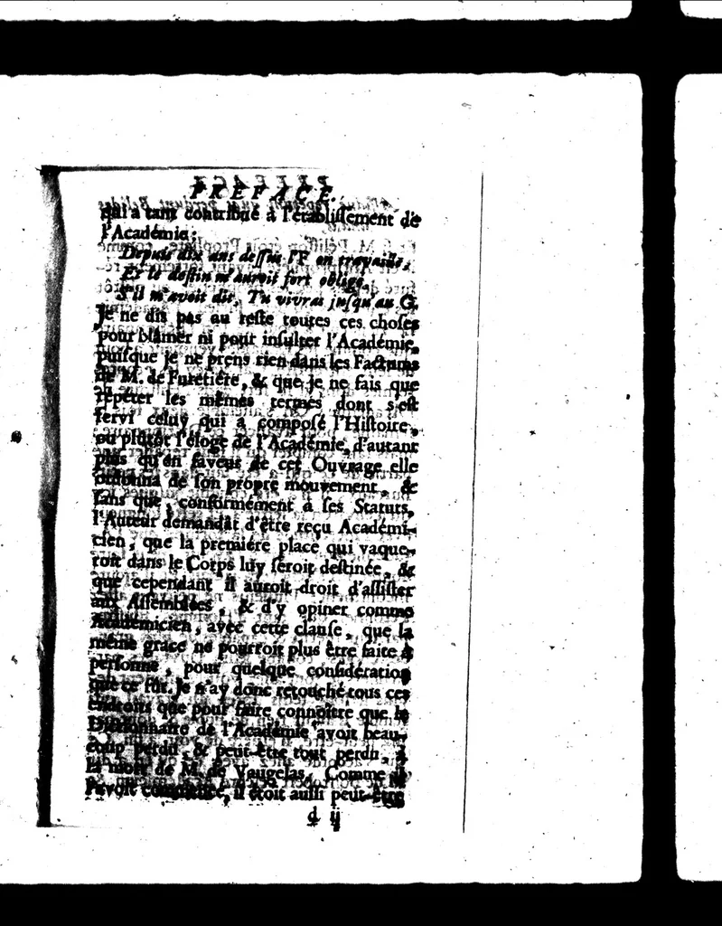An illustration from Nouvelles remarques de M. de Vaugelas sur la langue françoise [microforme], 1690, leaf 75