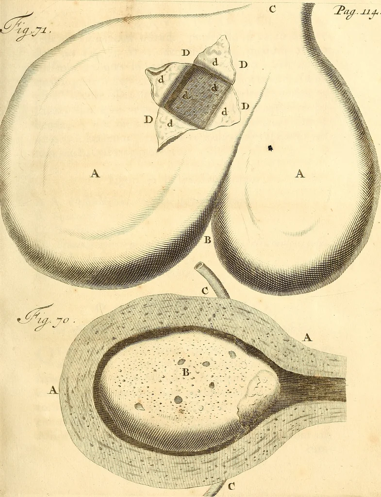 An illustration from Frederici Ruyschii ... Observationum anatomico-chirurgicarum centuria : accedit catalogus rariorum, quae in museo Ruyschiano asservantur ..., 1691, leaf 208