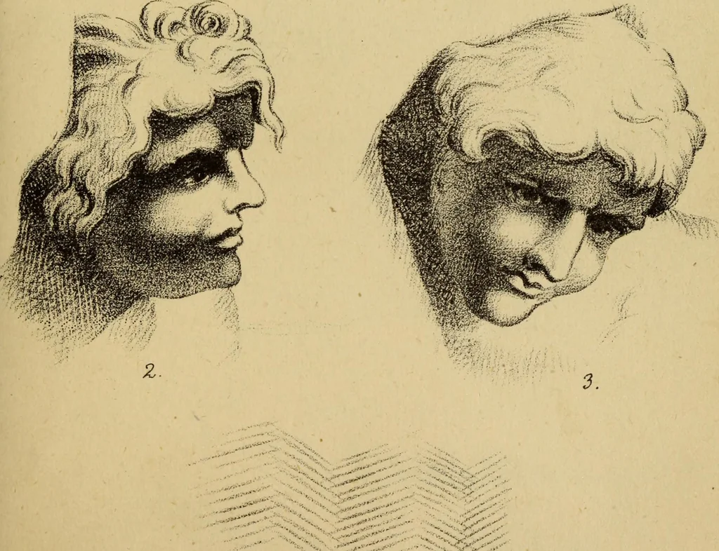 An illustration from Free-hand drawing : a guide to ornamental, figure, and landscape drawing, 1868, leaf 97