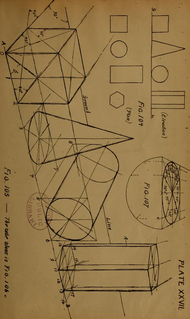 An illustration from Free-hand drawing, light and shade and free-hand perspective : for the use of art students and teachers, 1904, leaf 231