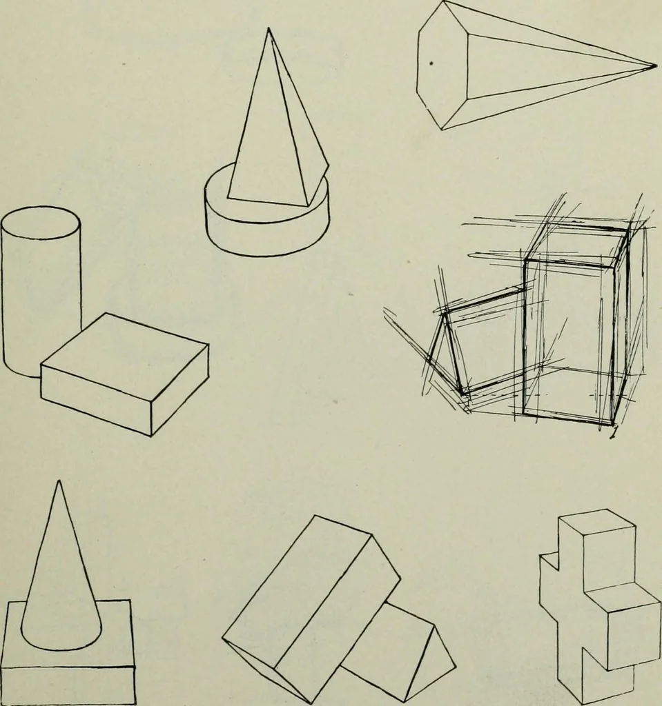 An illustration from Free-hand drawing : a manual for teachers and students, 1904, leaf 90