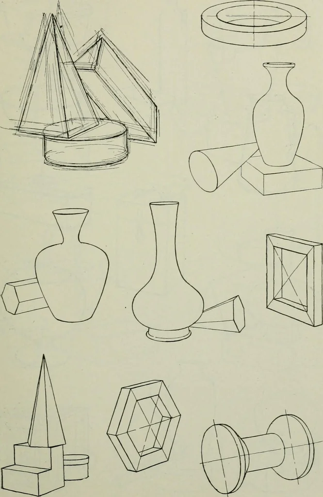 An illustration from Free-hand drawing : a manual for teachers and students, 1904, leaf 92