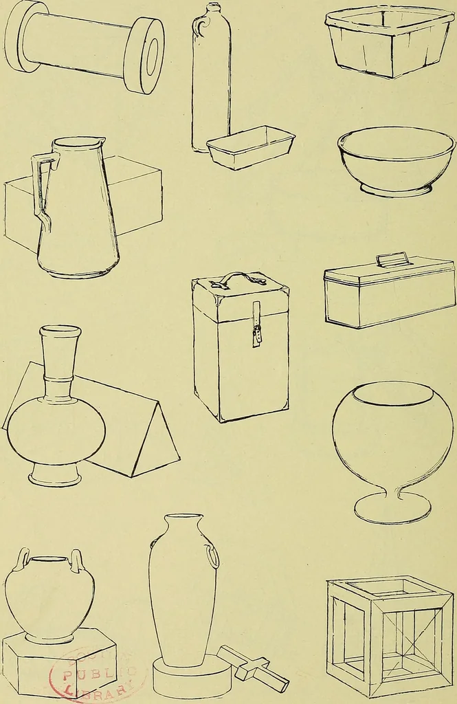 An illustration from Free-hand drawing : a manual for teachers and students, 1898, leaf 94