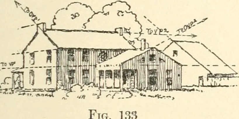 An illustration from Freehand perspective and sketching; principles and methods of expression in the pictorial representation of common objects, interiors, buildings and landscapes, 1916, leaf 102