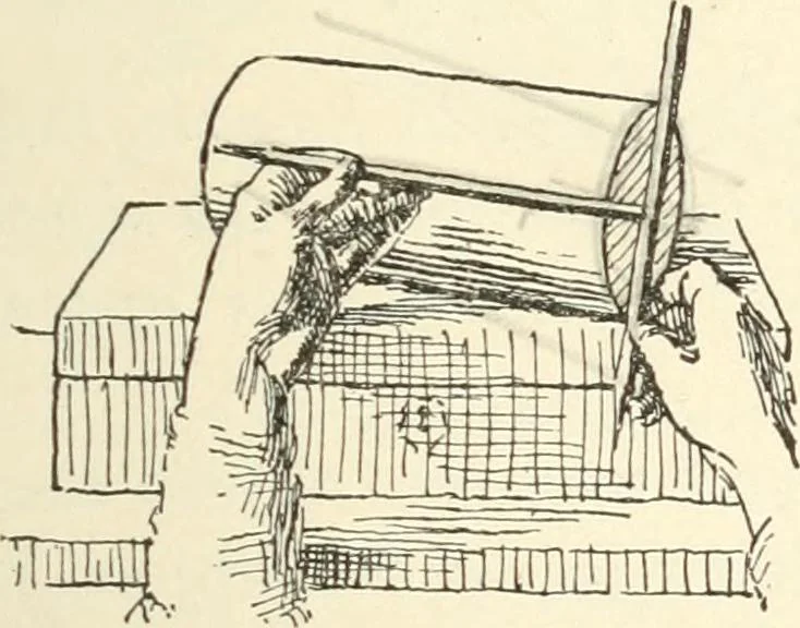 An illustration from Freehand perspective and sketching; principles and methods of expression in the pictorial representation of common objects, interiors, buildings and landscapes, 1916, leaf 112