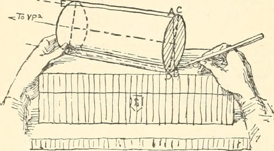 An illustration from Freehand perspective and sketching; principles and methods of expression in the pictorial representation of common objects, interiors, buildings and landscapes, 1916, leaf 113