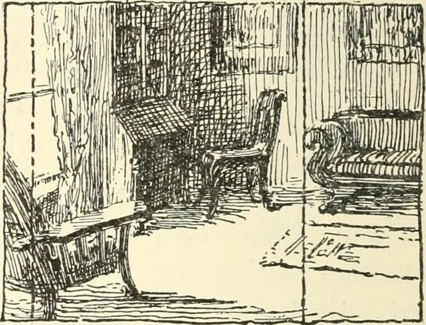 An illustration from Freehand perspective and sketching; principles and methods of expression in the pictorial representation of common objects, interiors, buildings and landscapes, 1916, leaf 135
