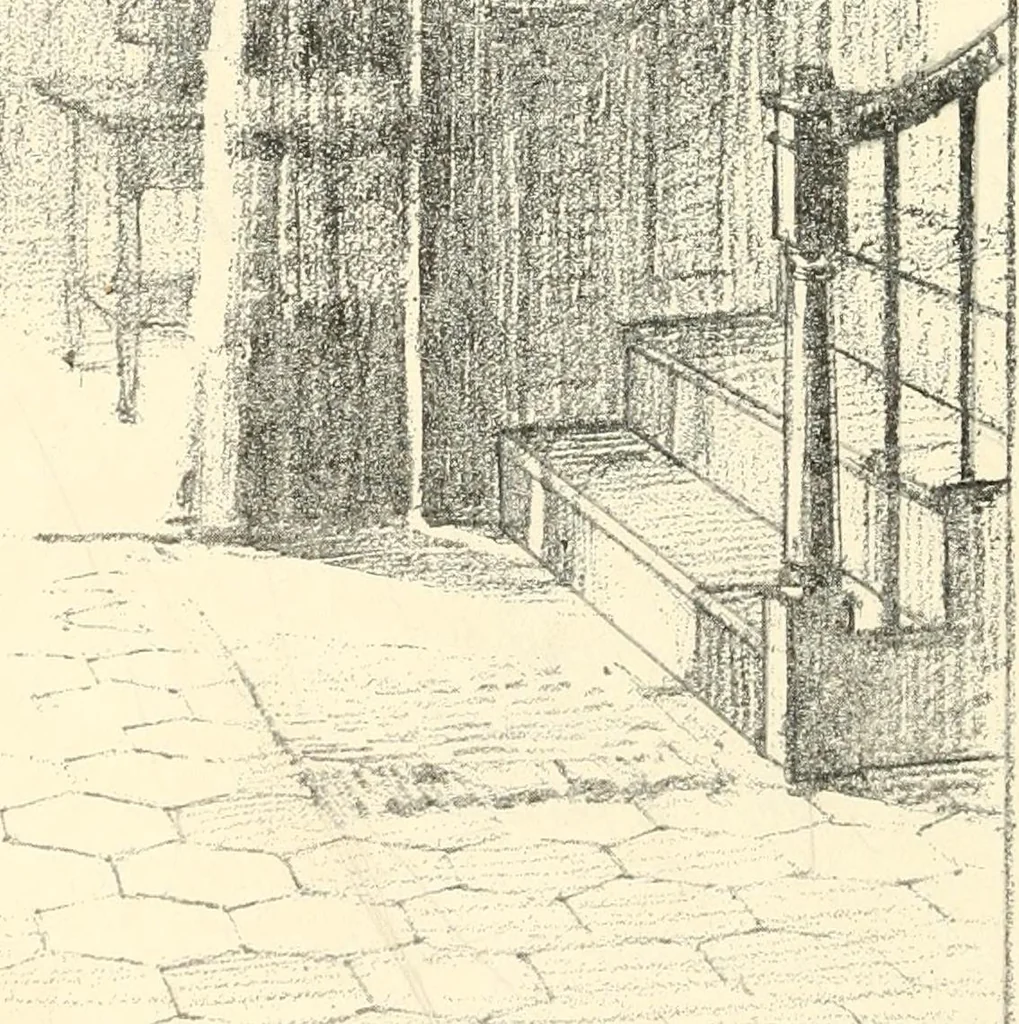 An illustration from Freehand perspective and sketching; principles and methods of expression in the pictorial representation of common objects, interiors, buildings and landscapes, 1916, leaf 145