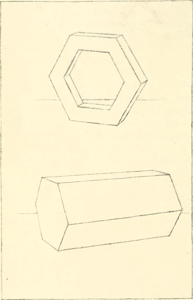 An illustration from Freehand perspective and sketching; principles and methods of expression in the pictorial representation of common objects, interiors, buildings and landscapes, 1916, leaf 147